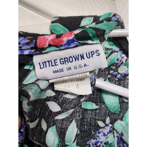 Vtg Girls Dress Floral Size 4 Little Grown Ups Double Collared Easter Spring - Picture 7 of 7